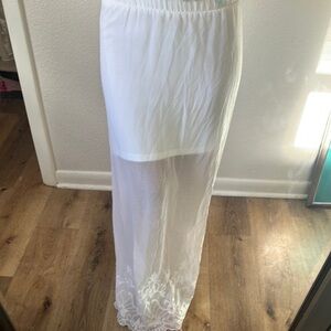 Boho Chic White Maxi Skirt XS